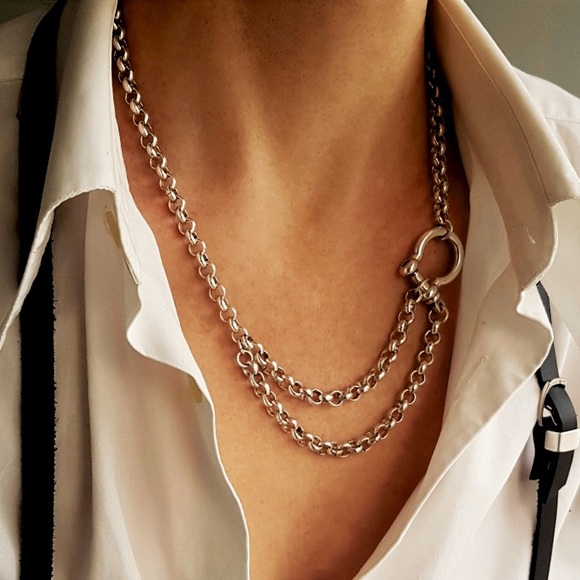 925 Carabiner Rolo Chain Necklace